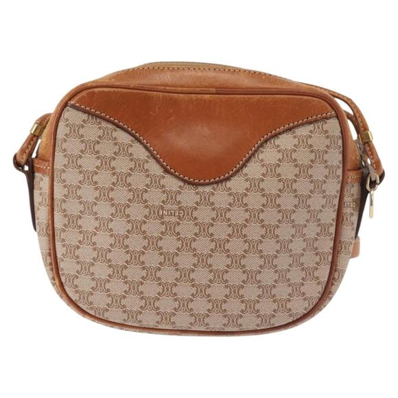 CELINE Macadam Canvas Shoulder Bag Pvc Beige Gold - Picture 3 of 13